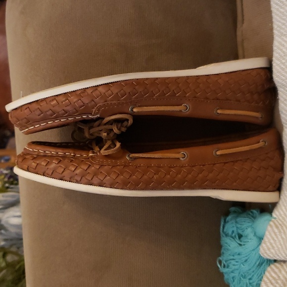 Sperry Women’s Topsiders Braided Woven Leather Loafers Flats Boat Shoe Brown 6.5 - Picture 8 of 9